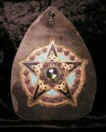 Gold Celtic Pentagram Slate