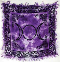 Small Purple Tie-dyed Triple Moon Altar Cloth
