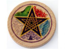 Pentagram Elements Wooden Altar Tile