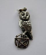 Lisa Parker Owl & Pentagram Pendant - Silver