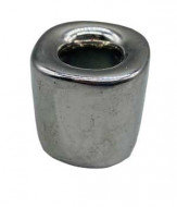 Small Silver Ceramic Candle Holder