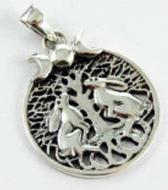 Lisa Parker Two Hares Pendant - Silver 