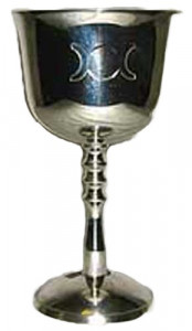 Silver Triple Moon Twisted Stem Chalice
