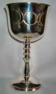 Silver Triple Moon With Twisted Stem Chalice