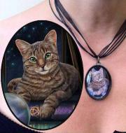 Lisa Parker Fortune Teller - Tabby Cat Picture Pendant