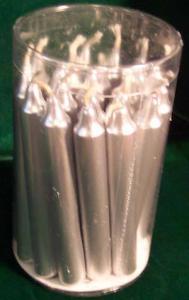 Small Silver Altar/Spell Candles - A Pair
