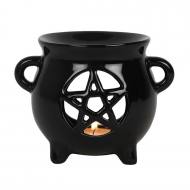 Black Pentagram Cauldron Oil Burner