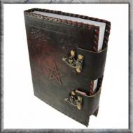 Leather Book of Shadows With Pentagram & Latches