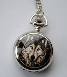 Lisa Parker Wolf Mini Pocket Watch