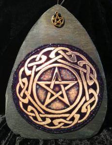 Golden Celtic Pentagram Slate