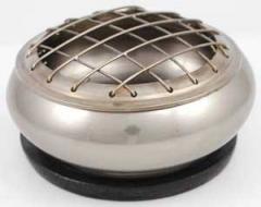 Pewter Screen Incense Holder With Coaster