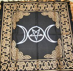 Triple Moon and Pentacle Altar Cloth