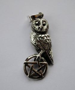 Lisa Parker Owl & Pentagram Pendant - Silver 