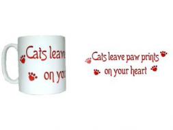 Cats Leave Pawprints On Your Heart Mug