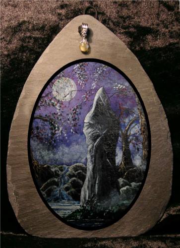 Hooded Figure in Moonlight Slate
